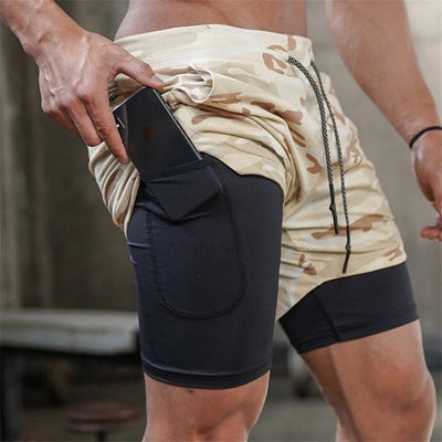 2 In 1 Men Athletic Shorts - Gym Vigour