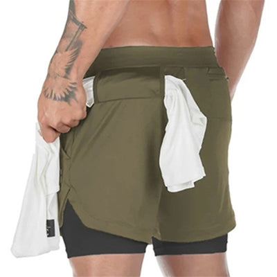 2 In 1 Men Athletic Shorts - Gym Vigour
