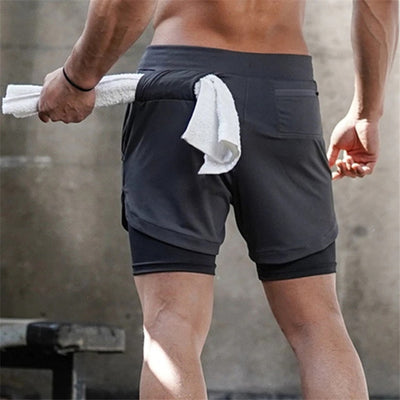 2 In 1 Men Athletic Shorts - Gym Vigour