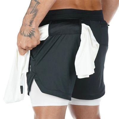 2 In 1 Men Athletic Shorts - Gym Vigour